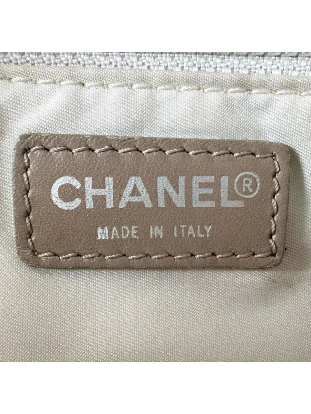 Chanel New Travel Leather Canvas Beige Handbag Silver
